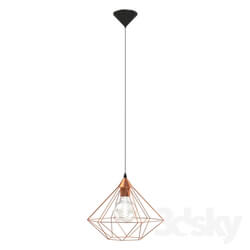 Ceiling light - 94194 TARBES suspension_ 1x60W _E27__ Ø325_ steel_ plastic_ copper_ black cable 