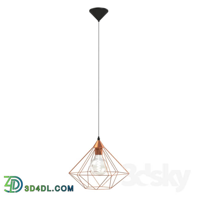 Ceiling light - 94194 TARBES suspension_ 1x60W _E27__ Ø325_ steel_ plastic_ copper_ black cable