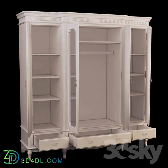 Wardrobe _ Display cabinets - Classic 4-wing wardrobe Cavio