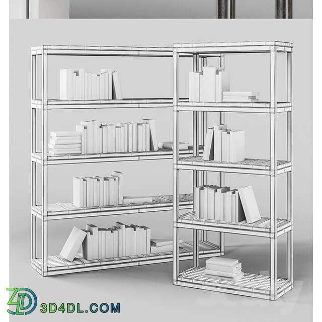 Wardrobe _ Display cabinets - OM Wide and narrow Axel racks_ Axel Double and Single Bookcases