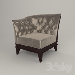 Arm chair - OM Semi-armchair _right_ Fratelli Barri MESTRE in cherry veneer _Cherry C__ fabric _Moki-51__ FB.ECH.MES.19 