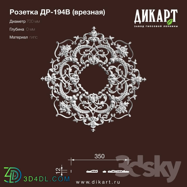 Decorative plaster - www.dikart.ru Dr-194V D700x15mm