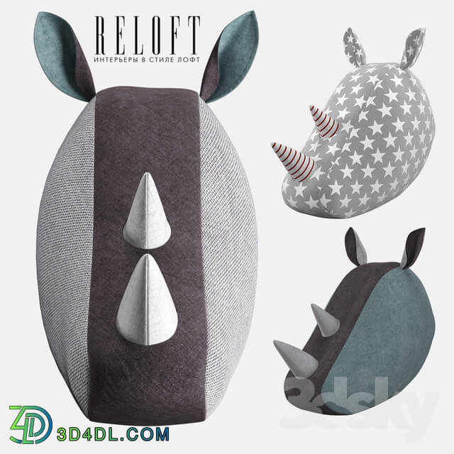 Miscellaneous - Decorative rhino head fabric SOFTHEADS