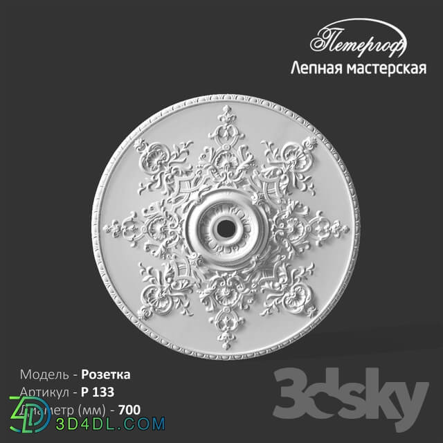 Decorative plaster - OM Rosette P133 Peterhof - stucco workshop