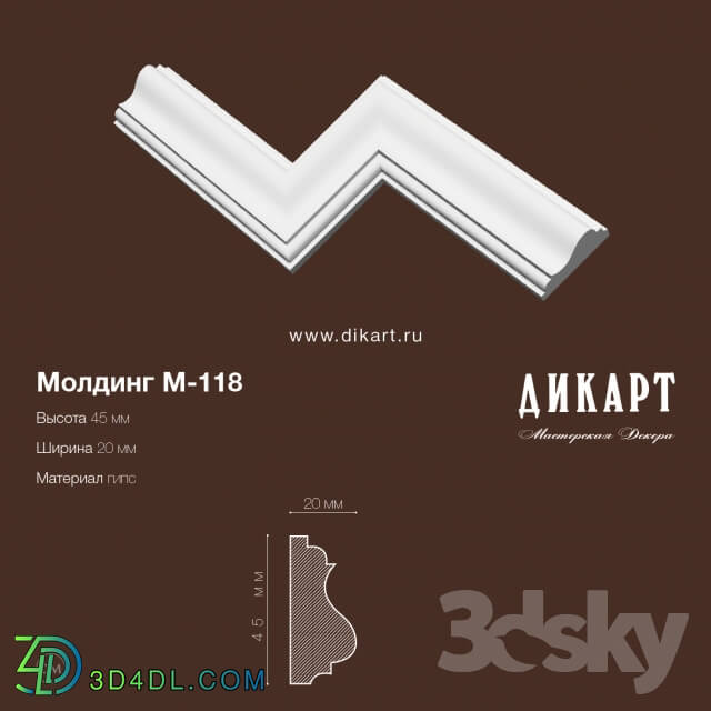 Decorative plaster - M-118.45x20mm