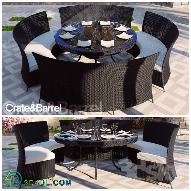 Table _ Chair - RATTAN DINING TABLE SET