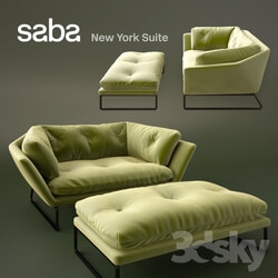 Sofa - New York Suite by Saba Italia - 1 Seater _amp_ Ottoman 