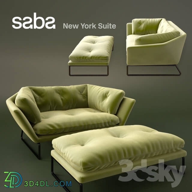 Sofa - New York Suite by Saba Italia - 1 Seater _amp_ Ottoman