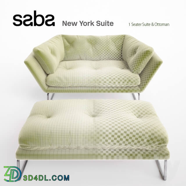 Sofa - New York Suite by Saba Italia - 1 Seater _amp_ Ottoman