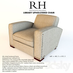 Arm chair - RH LIBRARY UPHOLSTERED CHAIR 