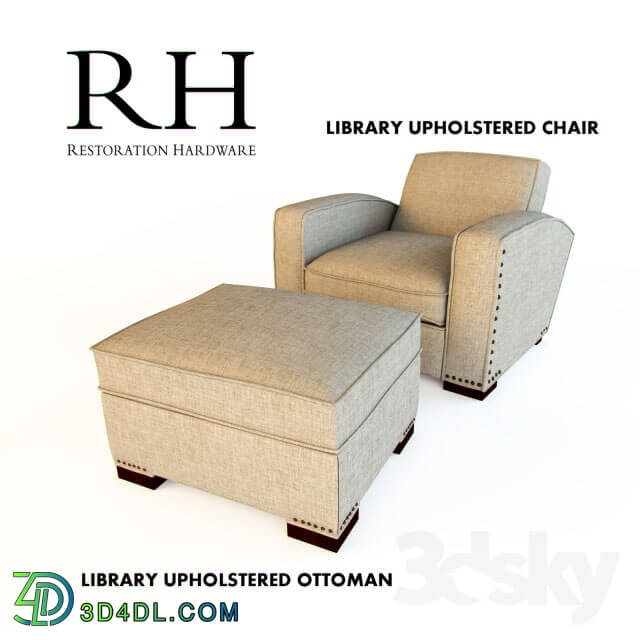 Arm chair - RH LIBRARY UPHOLSTERED CHAIR