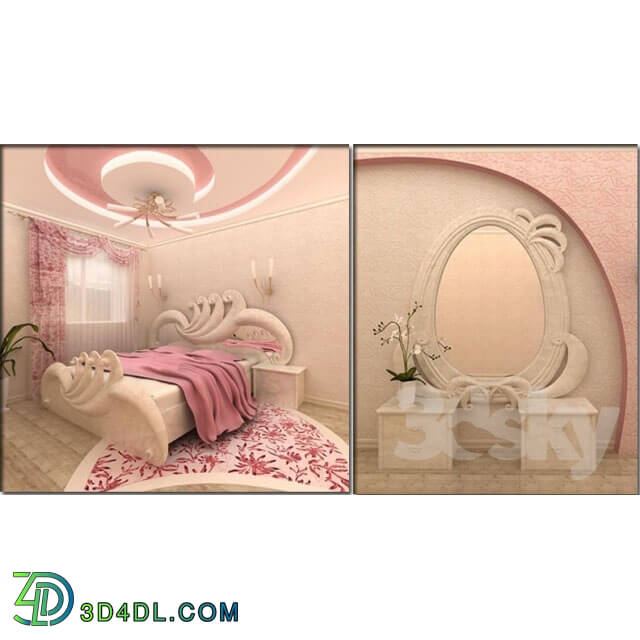 Bed - Bed and toilet mirror