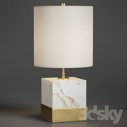 Table lamp - Rockport Marble and Brass Square Accent Table Lamp 