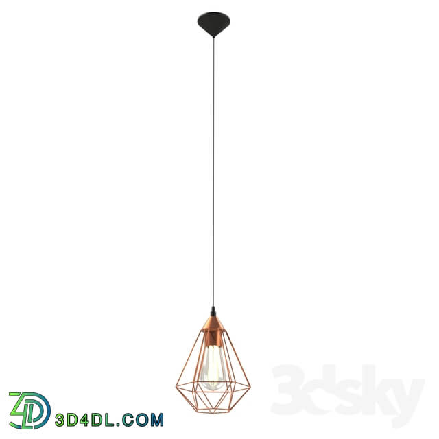 Ceiling light - 94193 Suspension TARBES_ 1x60W _E27__ Ø175_ steel_ plastic_ copper_ black cable