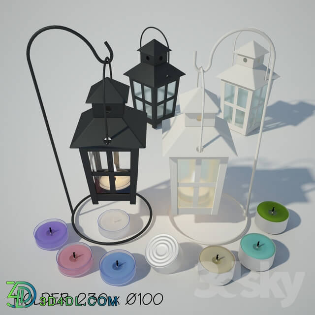 Other decorative objects - Tealight Lantern _ Stand _ Vintage lamp post