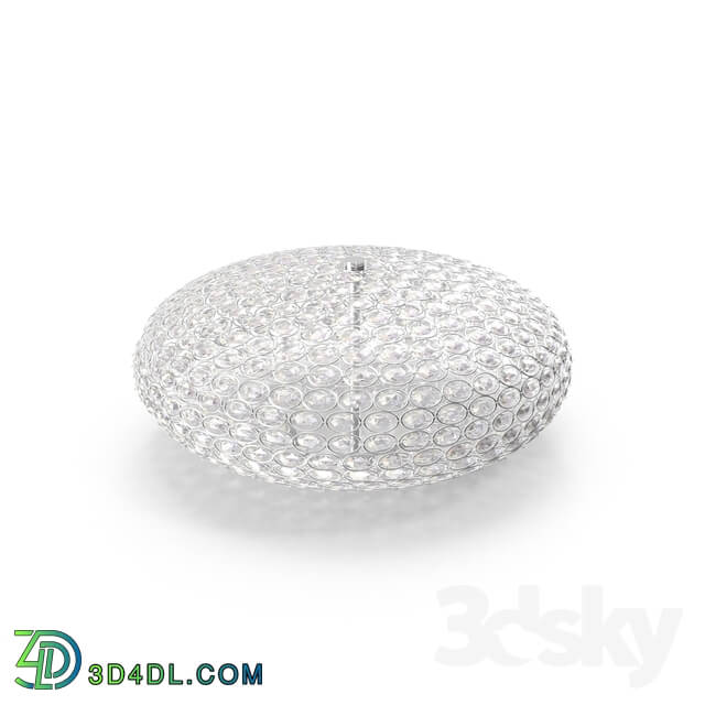 Ceiling light - 95285 Ceiling luminaire CLEMENTE_ 3х60W _E27__ Ø450_ steel_ chrome _ crystal_ transparent