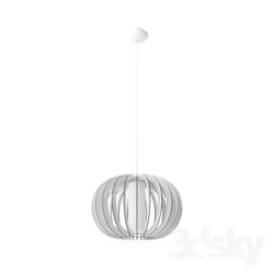 Ceiling light - 95607 Pendant STELLATO 2_ 1х60W _E27__ Ø500_ H1500_ steel nickel matt _ wood_ glass_ white 