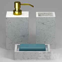 Bathroom accessories - Marble bath decor set 