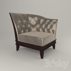 Arm chair - OM Semi-seat _left_ Fratelli Barri MESTRE in cherry veneer _Cherry C__ fabric _Moki-51__ FB.ECH.MES.18 