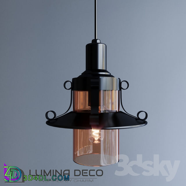 Ceiling light - _OM_ Pendant lamp Lumina Deco Capri black LDP 11328-1 _BK_