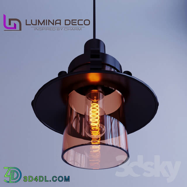 Ceiling light - _OM_ Pendant lamp Lumina Deco Capri black LDP 11328-1 _BK_