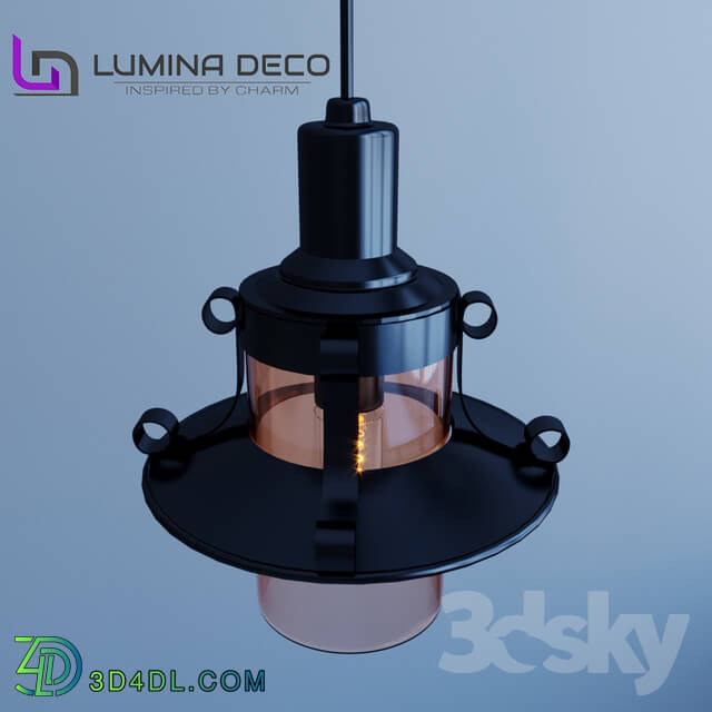 Ceiling light - _OM_ Pendant lamp Lumina Deco Capri black LDP 11328-1 _BK_