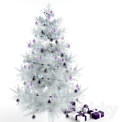 Other decorative objects - White artificial Christmas tree 