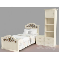 Bed - Baby bed_ bedside-table and cupboard 
