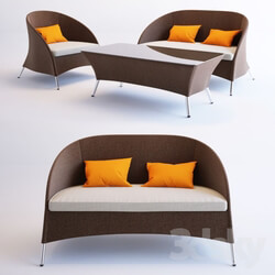 Other soft seating - Zamora Outdoor Brown Sofa Set by Renava 