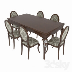 Table _ Chair - Table set of classical Italian design_ consisting of table and chairs Giorgio Casa- Memorie Venezia 