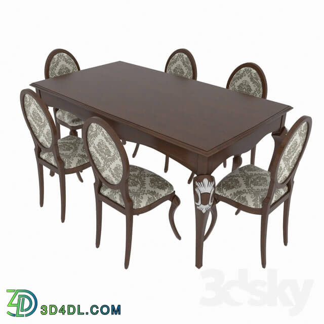 Table _ Chair - Table set of classical Italian design_ consisting of table and chairs Giorgio Casa- Memorie Venezia