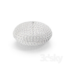 Ceiling light - 95284 Ceiling luminaire CLEMENTE_ 2х60W _E27__ Ø350_ steel_ chrome _ crystal_ transparent 