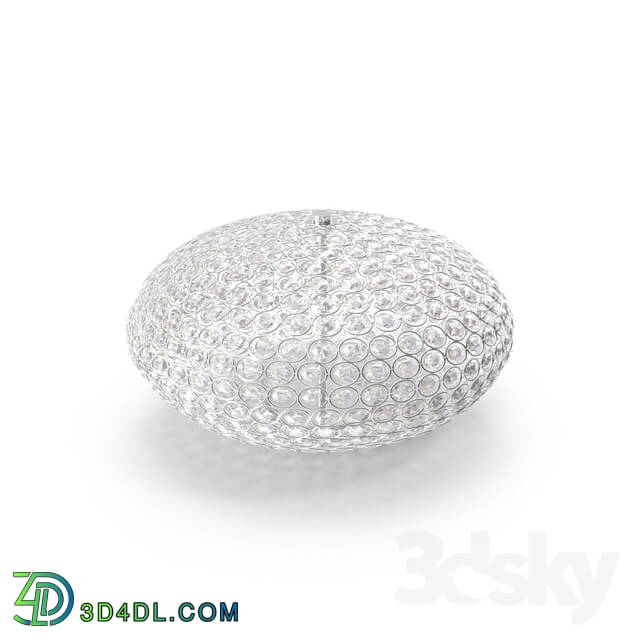 Ceiling light - 95284 Ceiling luminaire CLEMENTE_ 2х60W _E27__ Ø350_ steel_ chrome _ crystal_ transparent