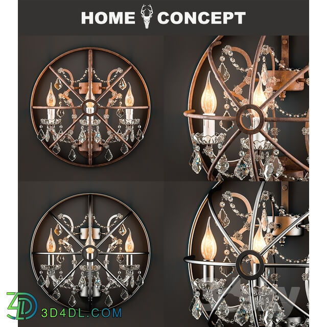 Wall light -  OM Sconce Crystal with gyro_ Gyro Crystal Sconce