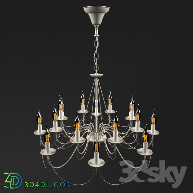 Ceiling light - Chandelier with 16 lamps by Petrookhin