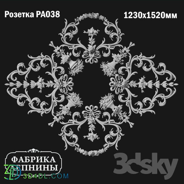 Decorative plaster - Rosette ceiling gypsum stucco PA038