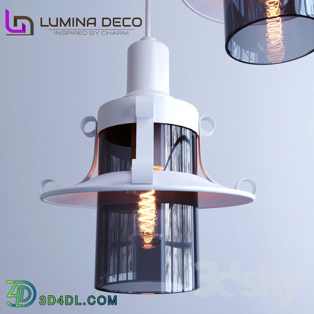 Ceiling light - _OM_ Suspended Lumina Deco Capri lamp white LDP 11327-3 _WT_