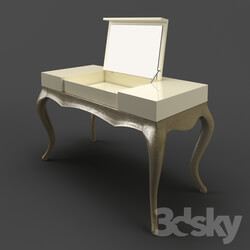 Table - OM Dressing table Fratelli Barri VENEZIA in pearl cream lacquer finish_ legs and base in silver leaf finish_ FB.LDT.VZ.77 