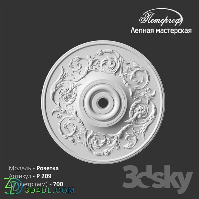 Decorative plaster - OM Rosette P209 Peterhof - stucco workshop