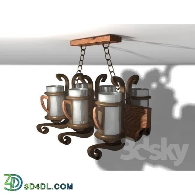 Ceiling light - _D_ A luche wood collection lyustra