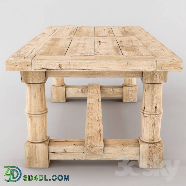 Table - Salvage_Gun_Barrel_Dining_Table_Small_7Ft