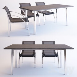 Table _ Chair - Renava Toluca Outdoor Black Dining Set 