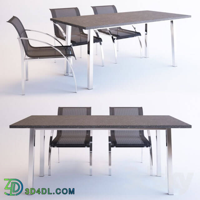 Table _ Chair - Renava Toluca Outdoor Black Dining Set