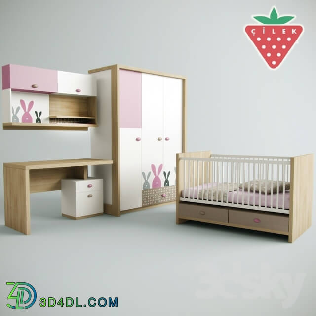 Full furniture set - Children Cilec NewJoy. VIP-series. - Series Pink Bunny _NEW 2014_