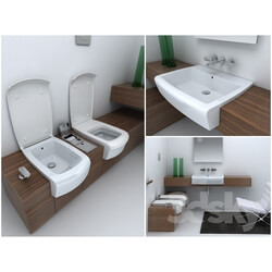 Toilet and Bidet - Plumbing. Manufacturer of Flaminia collection UNA 