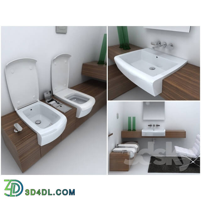 Toilet and Bidet - Plumbing. Manufacturer of Flaminia collection UNA