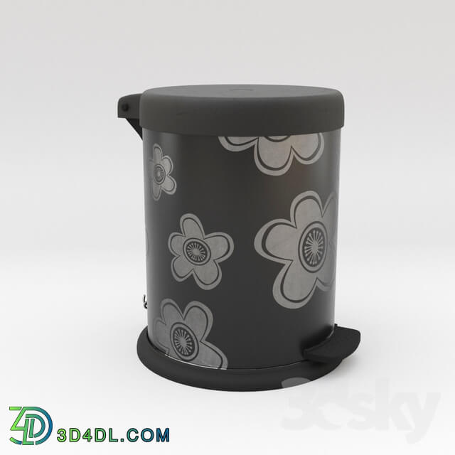 Other decorative objects - Animated 3d model of Bathroom trash can