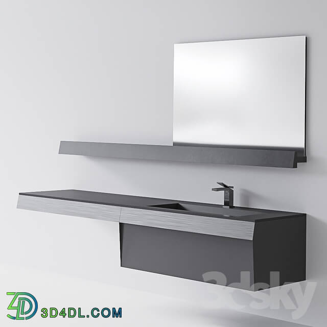 Bathroom furniture - Karol KUT Handle in Brushed steel