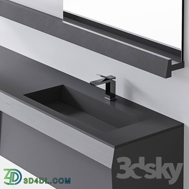 Bathroom furniture - Karol KUT Handle in Brushed steel