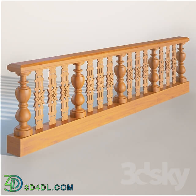 Staircase - A wooden fence in the Russian style.